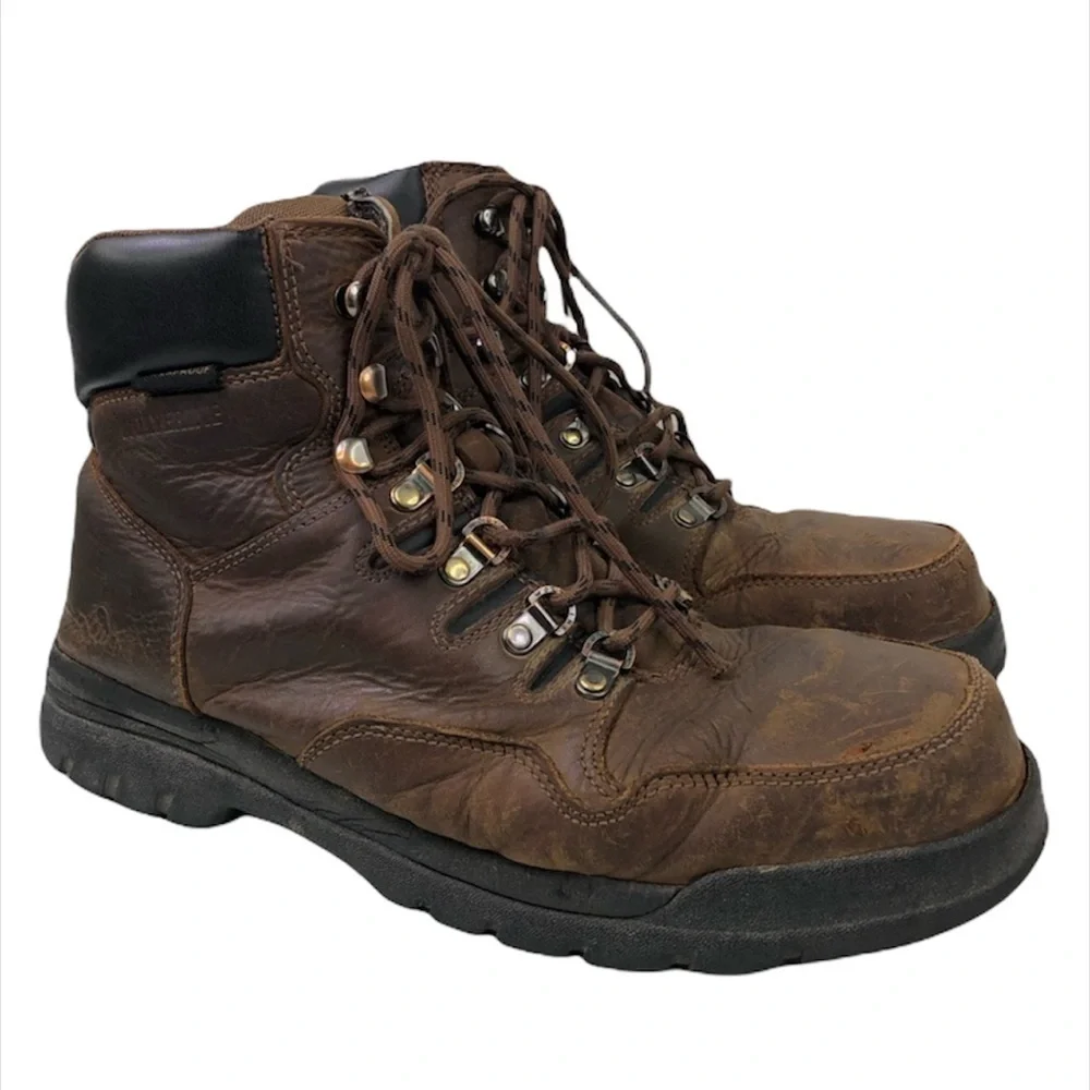 Wolverine Steel Toe Waterproof Leather Work Boots Size 9.5M